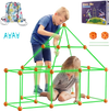 VEVOR Fort Building Kit for Kids, 85PCS Glow in The Dark STEM Building Toys, Educational Gift for 4 5 6 7 8+ Year Old Boys & Girls, Indoor Outdoor Play Tent Construction Toys with 55 Rods and 30 Balls