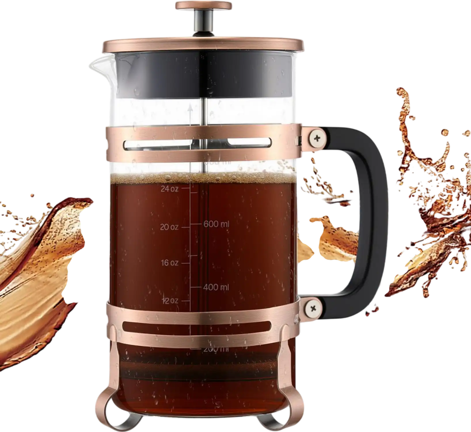 Vevor French Press Coffee Maker 34 oz Borosilicate Glass Copper New