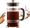 VEVOR French Press Coffee Maker, 34 Ounce 1 Liter Borosilicate Glass Coffee Press Tea Maker with Stainless Steel Filter, Large Glass French Presses Cold Brew for Camping Travel Home Kitchen, Copper