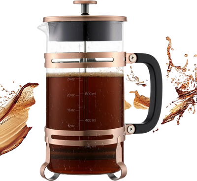 Vevor French Press Coffee Maker 34 oz Borosilicate Glass Copper New