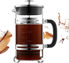 VEVOR French Press Coffee Maker, 34 Ounce 1 Liter Borosilicate Glass Coffee Press Tea Maker with Stainless Steel Filter, Large Glass French Presses Cold Brew for Camping Travel Home Kitchen, Silver
