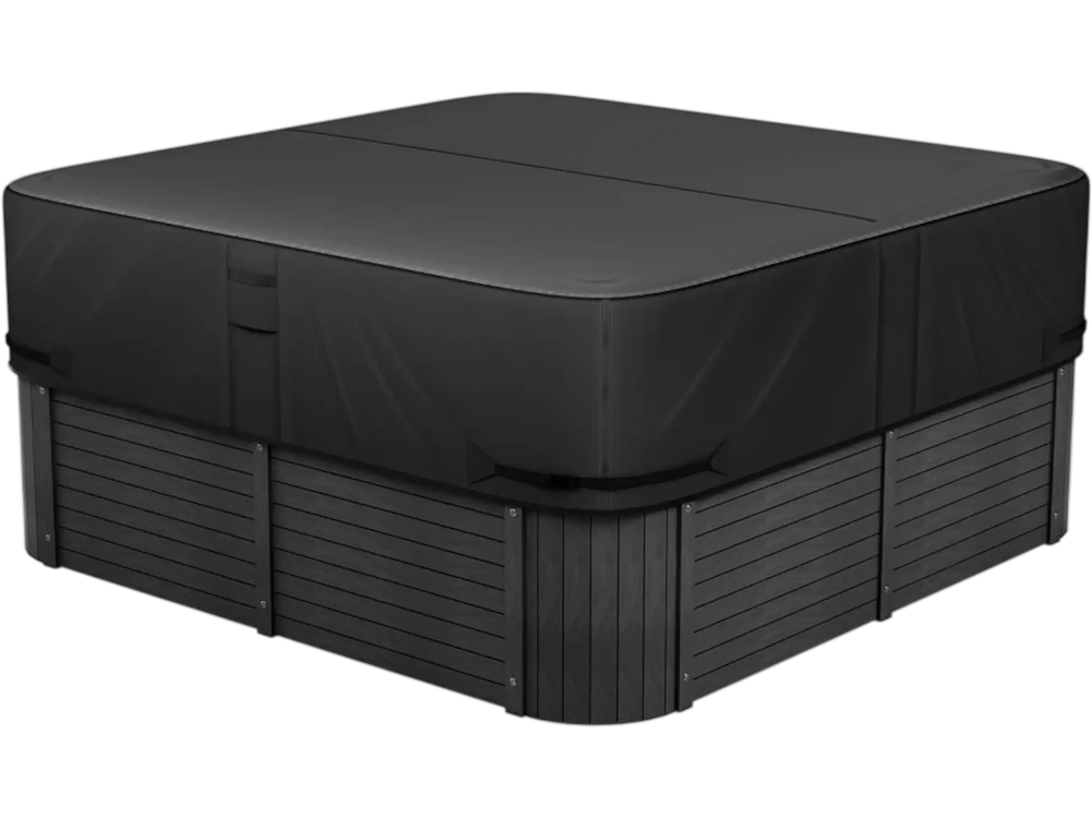 VEVOR Outdoor Hot Tub Cover, 88 x 88 x 20 Inch Weatherproof and Waterproof Hot Tub Cover Protector, 600D Heavy Duty Oxford Fabric and 950N Tearing Strength, Square Spa Covers for Hottub, Black