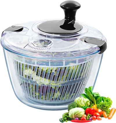 Vevor Salad Spinner 4.75Qt Glass Vegetable Dryer Washer New