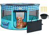 VEVOR Foldable Pet Playpen, 44'' x 44'' x 24'' Portable Dog Playpen, Crate Kennel for Puppy, Dog, Cat, Waterproof 600D Oxford Cloth, Removable Zipper, for Indoor Outdoor Travel Camping (Round, L)