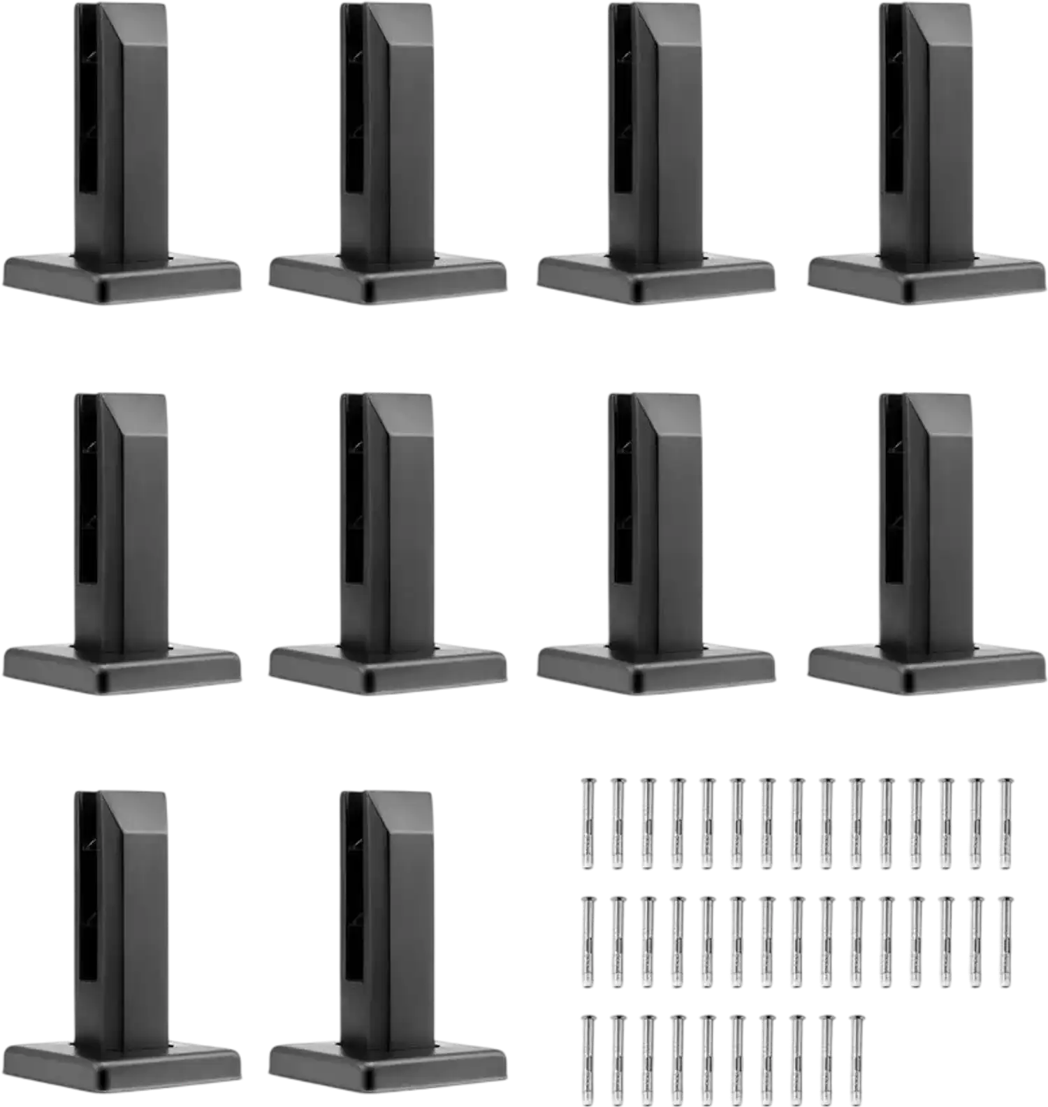 Vevor Glass Clamp Square Railing Brackets 10-Pc Black New