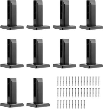 Vevor Glass Clamp Square Railing Brackets 10-Pc Black New