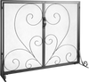 VEVOR Fireplace Screen 1 Panel with Door, Sturdy Iron Mesh Fireplace Screen, 39"(L) x31.6"(H) Spark Guard Cover, Simple Installation, Free Standing Fire Fence Grate for Living Room Home Decor Vintage