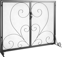 VEVOR Fireplace Screen 1 Panel with Door, Sturdy Iron Mesh Fireplace Screen, 39