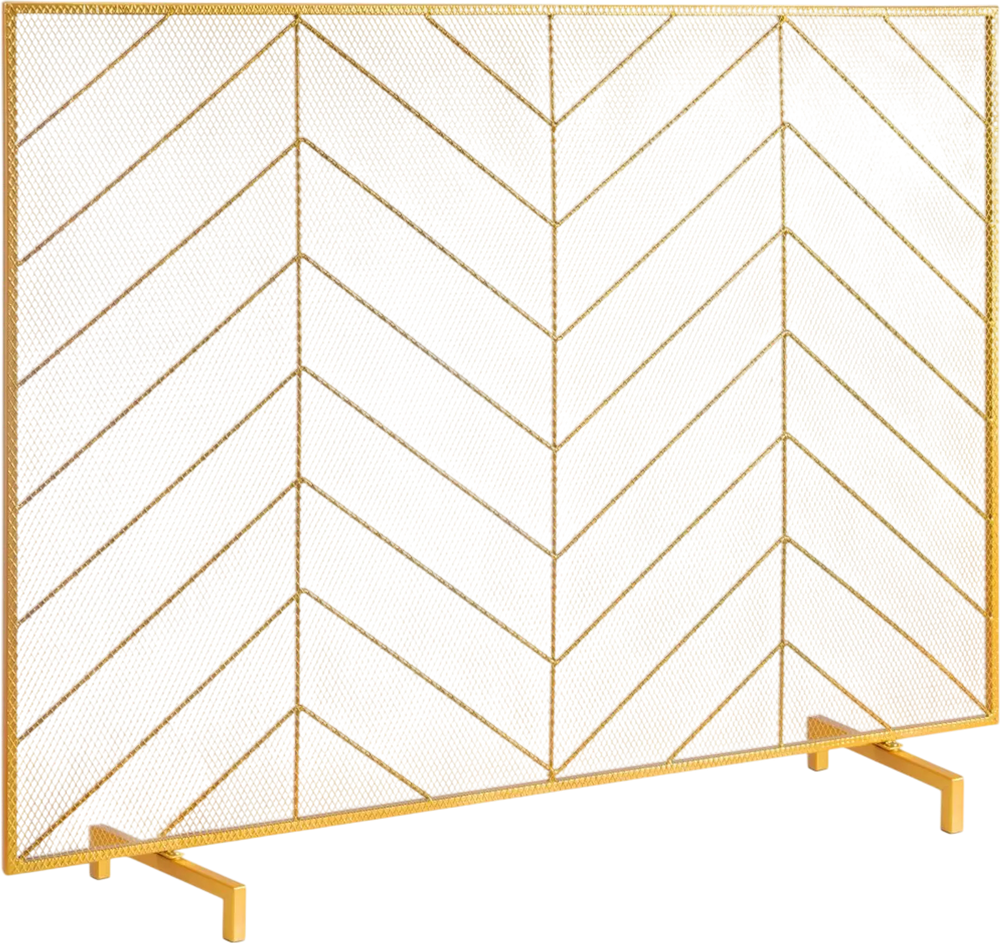 VEVOR Fireplace Screen Single Panel, Sturdy Iron Mesh Fireplace Screen, 38.6"(L) x29.8"(H) Spark Guard Cover, Simple Installation, Free Standing Fire Fence Grate for Living Room Home Decor Modern