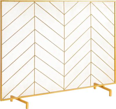 Vevor Fireplace Screen Single Panel Iron Mesh Spark Guard Cover 38.6