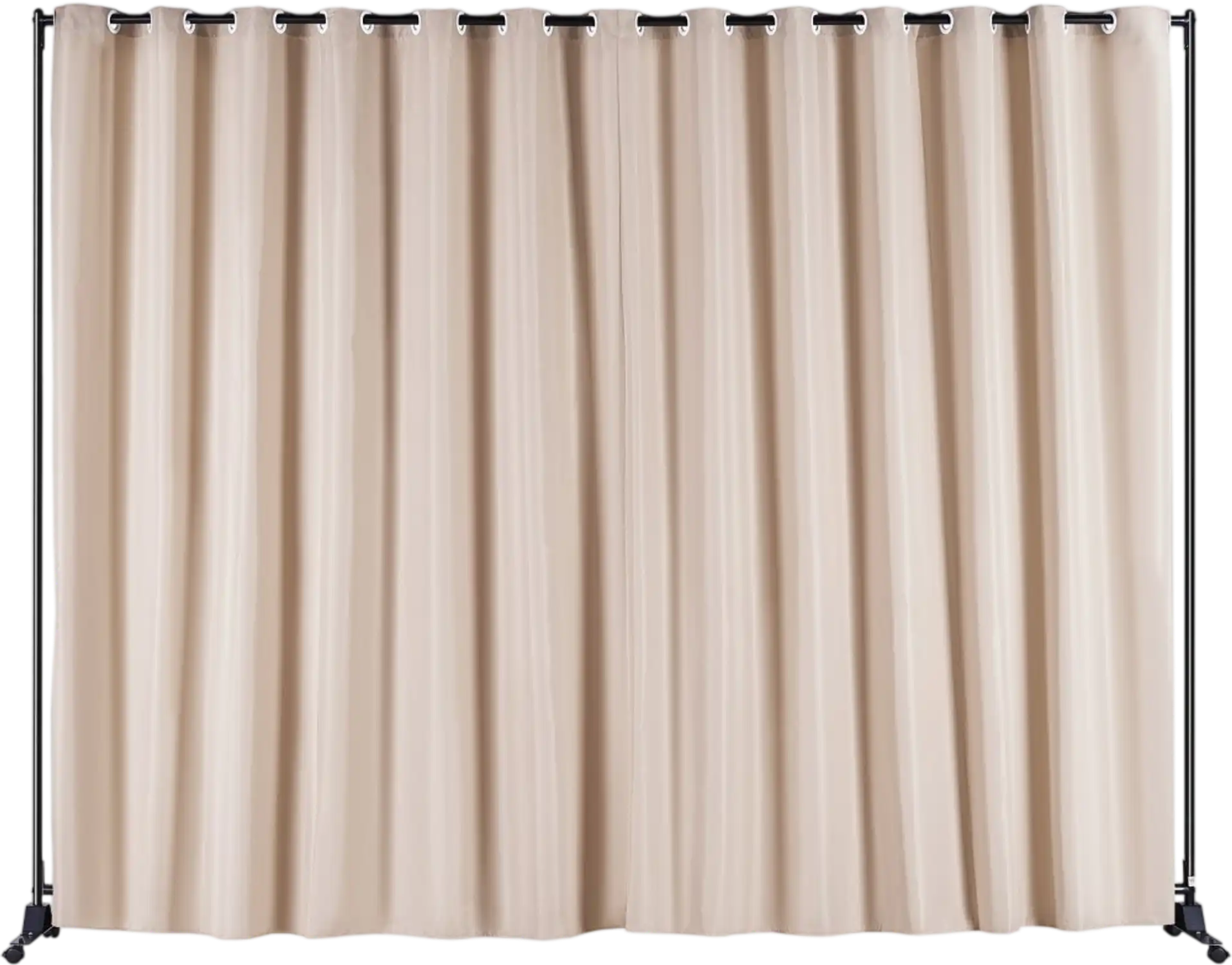 Vevor Room Divider 8' x 10' Portable Privacy Screen with Wheels Khaki New
