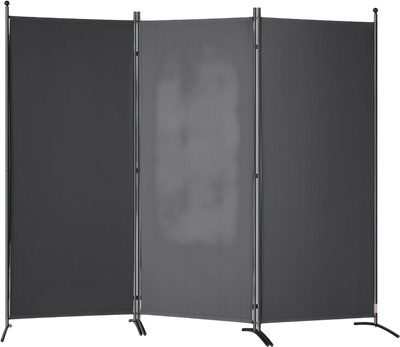 Vevor Room Divider 6.1' 3-Panel Fabric Privacy Screen Dark Gray New
