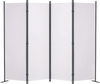 VEVOR Room Divider, 5.6 ft Room Dividers and Folding Privacy Screens (4-panel), Fabric Partition Room Dividers for Office, Bedroom, Dining Room, Study, Freestanding, White