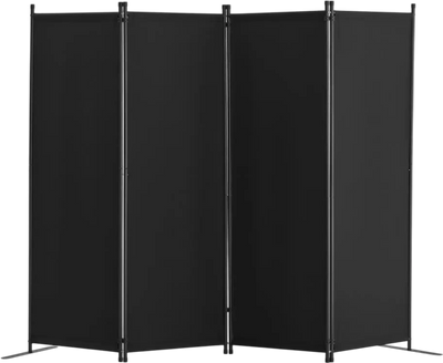VEVOR Room Divider,  4 Panel Room Dividers and Folding Privacy Screens, Fabric Partition Room Dividers for Office, Bedroom, Dining Room, Study, Freestanding, Black
