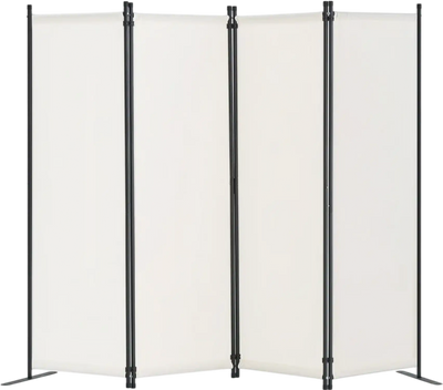 VEVOR Room Divider,  4 Panel Room Dividers and Folding Privacy Screens, Fabric Partition Room Dividers for Office, Bedroom, Dining Room, Study, Freestanding, White