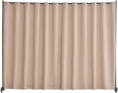 VEVOR Room Divider, Portable Panel Room Divider with Wheels Curtain Divider Stand, Freestanding Room Divider Privacy Screen for Office, Bedroom, Dining Room, Study, Brown