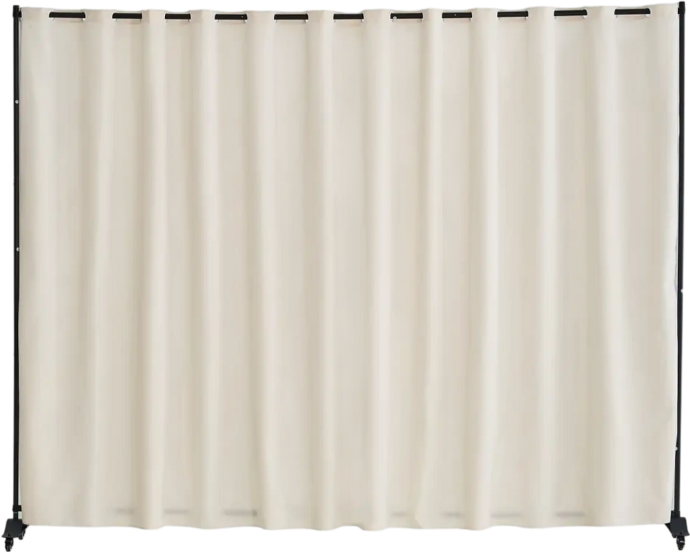 VEVOR Room Divider, Portable Panel Room Divider with Wheels Curtain Divider Stand, Freestanding Room Divider Privacy Screen for Office, Bedroom, Dining Room, Study, Beige