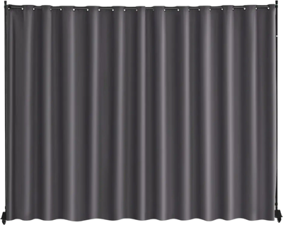 VEVOR Room Divider, Portable Panel Room Divider with Wheels Curtain Divider Stand, Freestanding Room Divider Privacy Screen for Office, Bedroom, Dining Room, Study, Gray