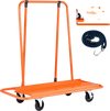 VEVOR Drywall Cart Dolly, 1800 lbs Load Capacity, Steel Panel Dolly with 4 Swivel Casters, Durable & Long-lasting, Panel Truck Cart with Tie-Down Strap for Plywood, Plasterboard, Glass, Orange