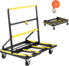 VEVOR Drywall Cart Dolly, 1800 lbs Load Capacity, Steel Panel Dolly with 4 Swivel Casters & Expandable Deck, Foldable Panel Truck Cart with Tie-Down Strap for Handling Plywood, Plasterboard, Glass