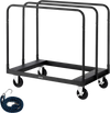 VEVOR Drywall Cart Dolly, 1800 lbs Load Capacity, Steel Panel Truck Cart with 5 inch Swivel Casters, Lumber Drywall Dolly with with Tie-Down Strap & 3 Side Handrails for Factory, Warehouse, Garage, Black