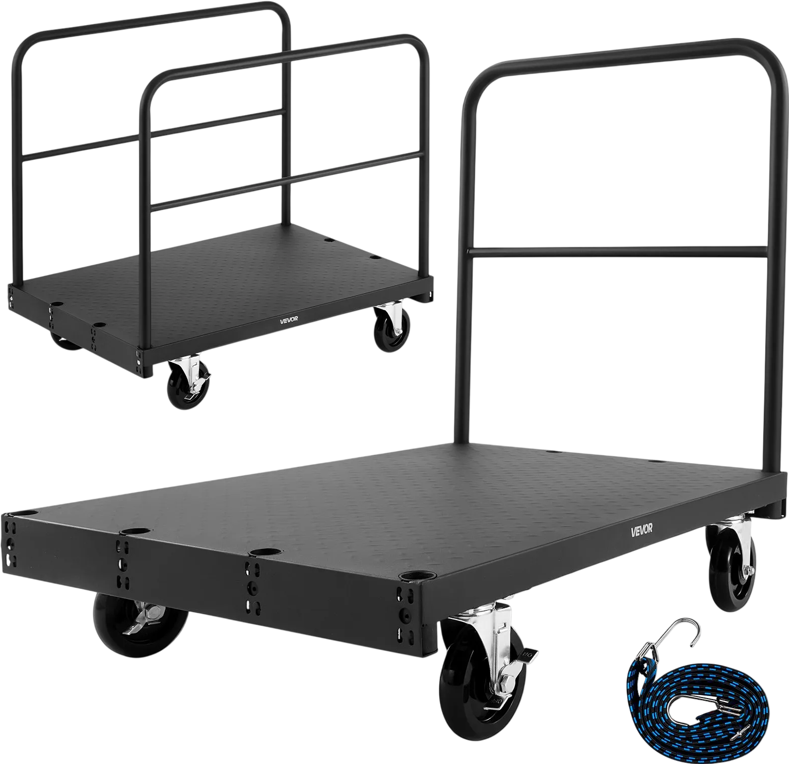 Vevor Drywall Cart Dolly 1800 lbs 2-in-1 Steel Panel Truck with 3 Handrails New