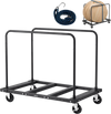 VEVOR Drywall Cart Dolly, 1800 lbs Load Capacity, Steel Panel Truck Cart with 5 inch Swivel Casters, Lumber Drywall Dolly with Tie-Down Strap & 2 Side Handrails for Factory, Warehouse, Garage, Black