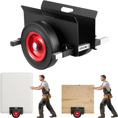 VEVOR Panel Dolly, 1000 lbs Load Capacity, Drywall Mover with 10 Inch Rubber Wheels Fits Different Terrain, Adjustable Clamp Panel Cart for Steel Panels, Mattress, Doors and Drywall Sheet, Black