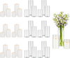 VEVOR Pillar Candles and Glass Vases Set 36 Pcs, Clear Cylinder Hurricane Candle Holders for Wedding Centerpieces, Tall Vase for Table Decor, Wedding Party, Thanksgiving, White (3.4" x 4.7",7.1",9.8")