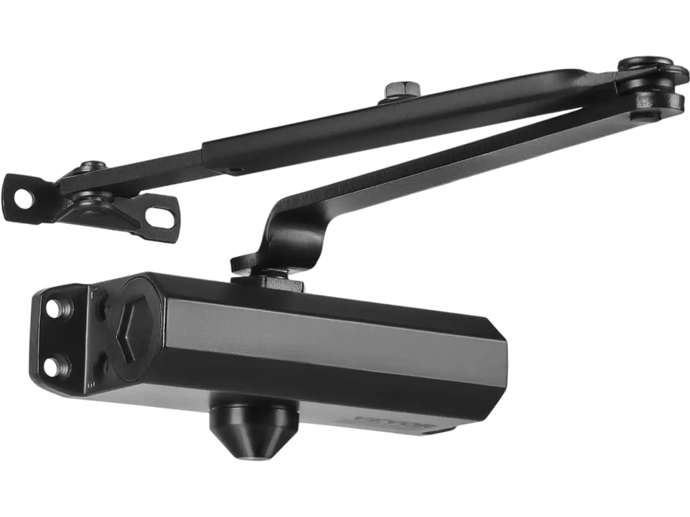 VEVOR Door Closer, Automatic Door Closer Commercial or Residential Use for Door Weights 150 Lbs, Adjustable Size Hydraulic Buffer Door Closers Heavy Duty Cast Aluminum Body, Easy Install, Black