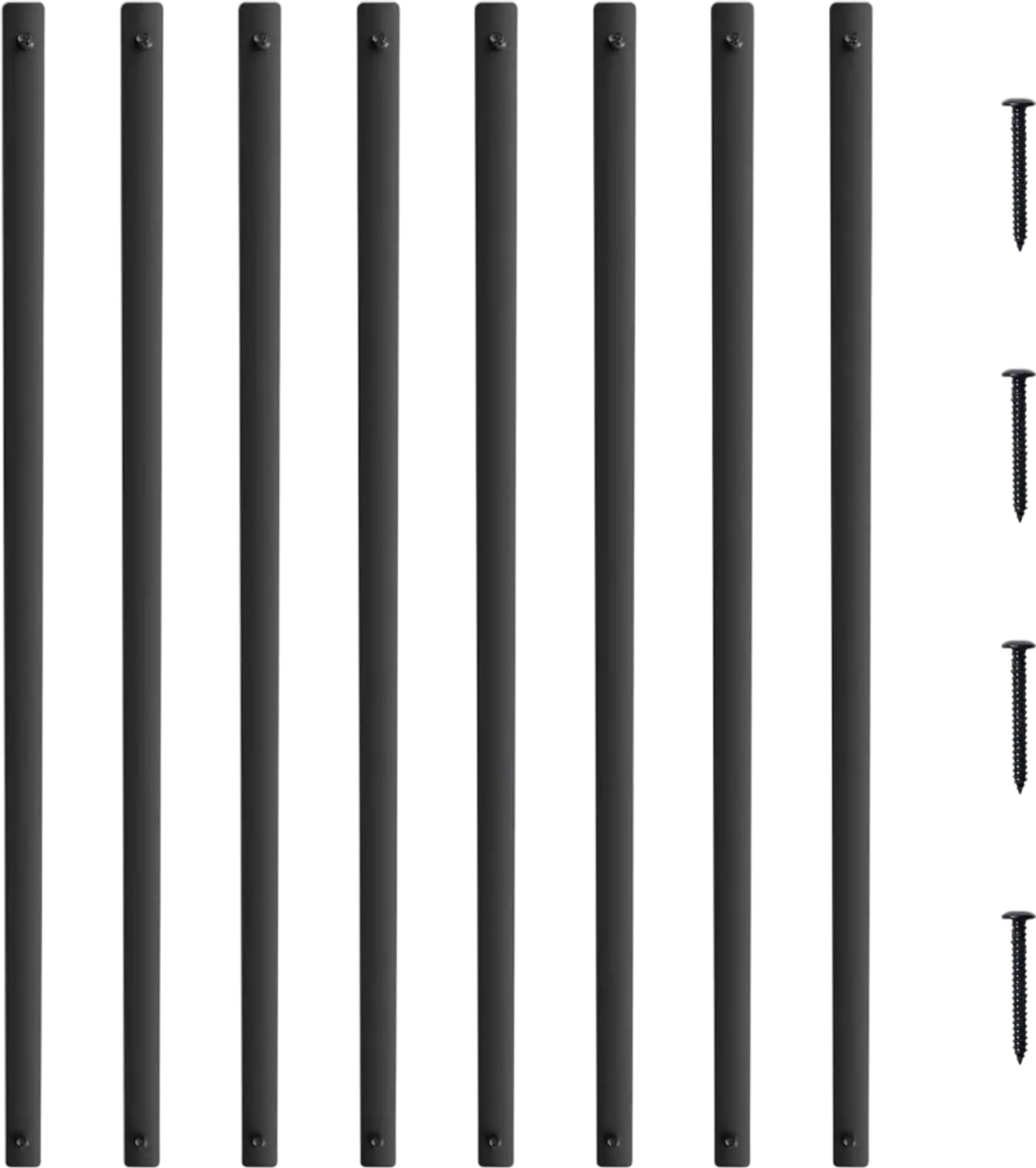 Vevor Deck Balusters 51-Piece Flat Aluminum Alloy Staircase Spindles Satin Black 32.28