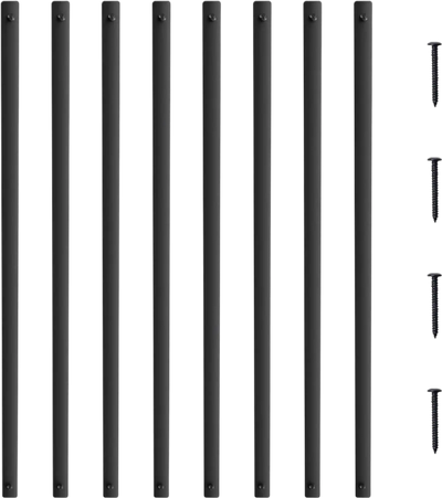 Vevor Deck Balusters 51-Piece Flat Aluminum Alloy Staircase Spindles Satin Black 32.28