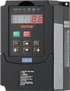 VEVOR VFD 2HP, 1.5KW, 7.5A, 1 or 3 Phase 220V Input to 3 Phase 220V Output Variable Frequency Drive, 40-60Hz Input, 0-400Hz Output VFD for Spindle Motor CNC Speed Control