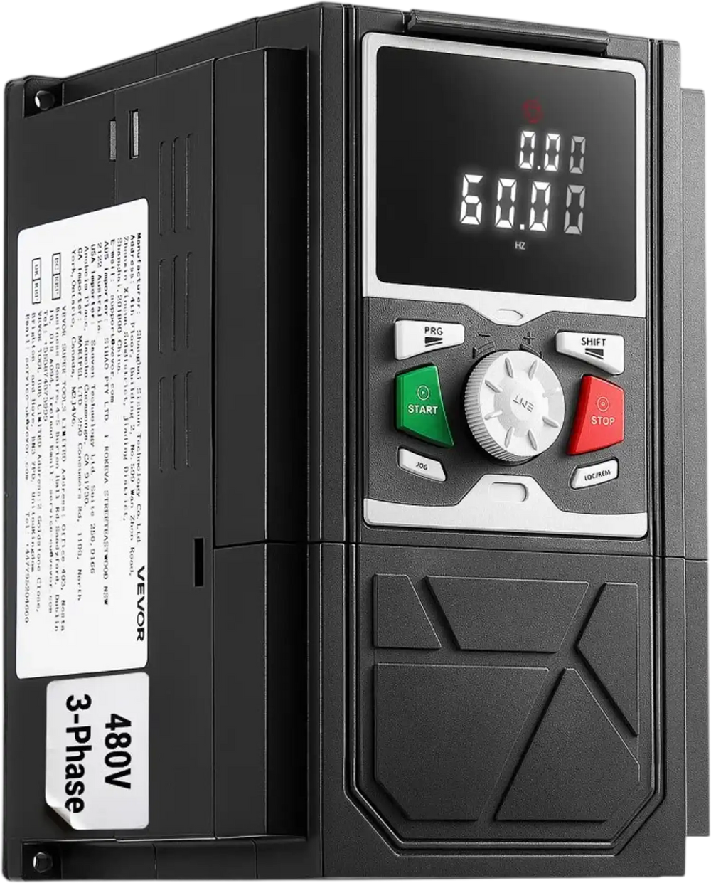 VEVOR 3HP 2.2KW 5.8A Variable Frequency Drive, 3-Phase AC480V Input/Output, 3 Phase to 3 Phase, 0–500Hz Output VFD, V/F SVC Control Modes for Precision Motor Speed Control