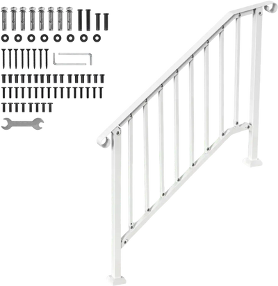 Vevor Handrail Outdoor Steps 3-4 Step White Retro Arch New