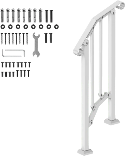Vevor Handrail Outdoor Steps Retro Arch White 1-2 Step Kit New