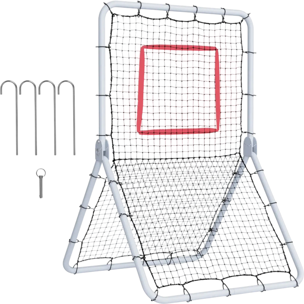 VEVOR Baseball And Softball Rebounder Net, 3.5 x 6 ft PitchBack Baseball Pitching Nest, Softball Pitchback Net, Fielding Trainer, Bounce Back Net for Fielding/Throwing Practice, 5 Adjustable Angles