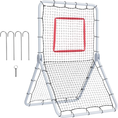 VEVOR Baseball And Softball Rebounder Net, 3.5 x 6 ft PitchBack Baseball Pitching Nest, Softball Pitchback Net, Fielding Trainer, Bounce Back Net for Fielding/Throwing Practice, 5 Adjustable Angles