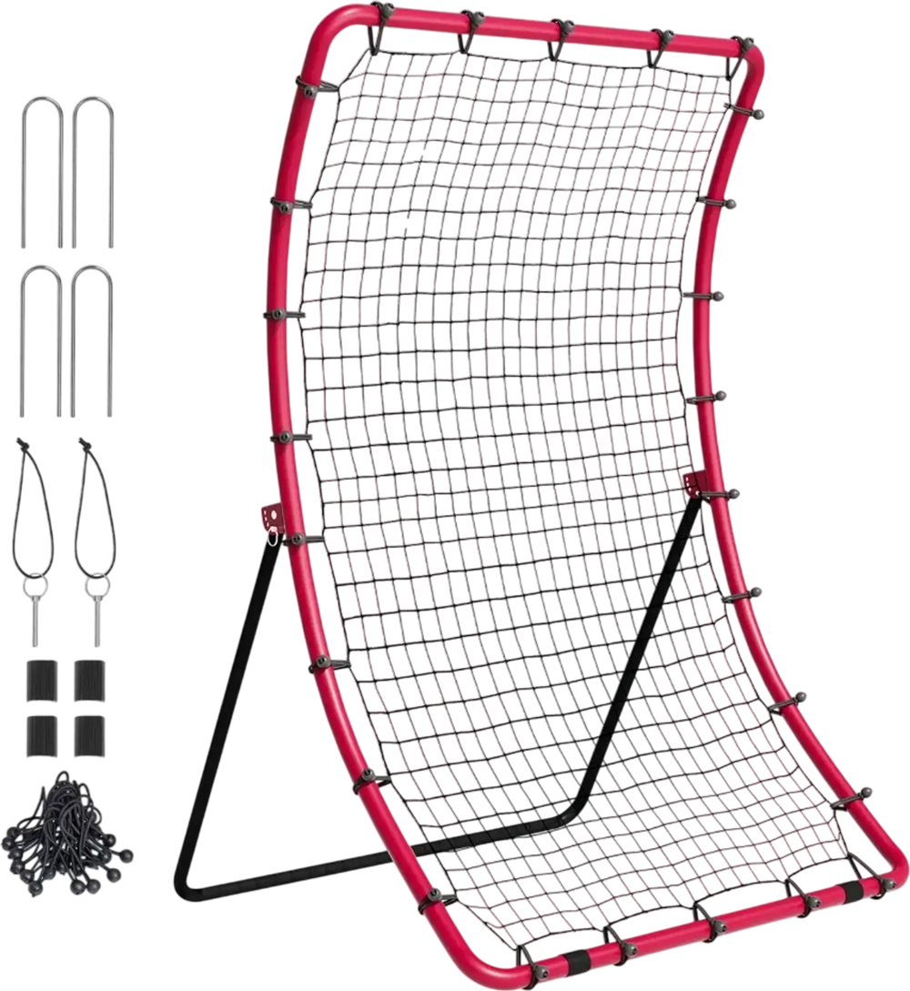VEVOR Baseball And Softball Rebounder Net, 4 x 5.5 ft PitchBack Baseball Pitching Nest, Pitch Return Trainer Rebound Net with Pitching Target, All Angle Fielding Rebound Net for Grounders Pop Flies