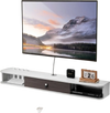 VEVOR Floating TV Stand, 55 in Wall Mount Entertainment Center with Cable Hole, Modern Floating TV Shelf with Storage Cabinet, Particle Board Console for DVD Player, Cable Box, Game Console, White