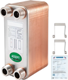 VEVOR Heat Exchanger 3\"x7.5\" 40 Plates Brazed Plate Heat Exchanger 316L 3/4\" MPT Heat Exchanger B3-12A Beer Wort Chiller for Hydronic Heating