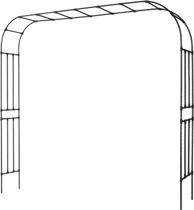 VEVOR Garden Arbor, 94.5 (H) x 126 (W) x 15.8 (D) in Metal Archway, Sturdy Outdoor Trellis Arch with Stakes, Easy to Assemble, Pergola Arbor for Plant Climbing Yard Lawn Wedding Party Decoration