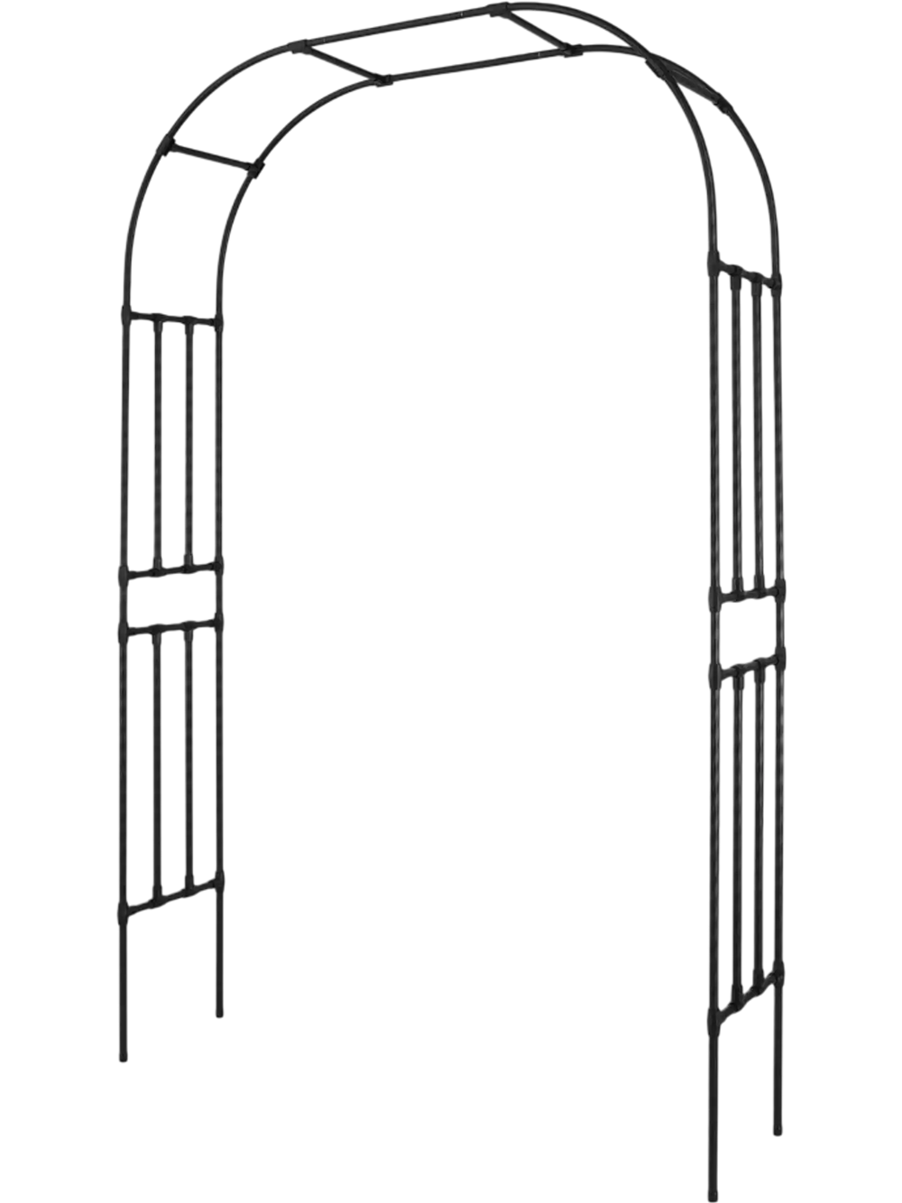 VEVOR Garden Arbor, 94.5 (H) x 59 (W) x 15.8 (D) in Metal Archway, Sturdy Outdoor Trellis Arch with Stakes, Easy to Assemble, Pergola Arbor for Plant Climbing Yard Lawn Wedding Party Decoration