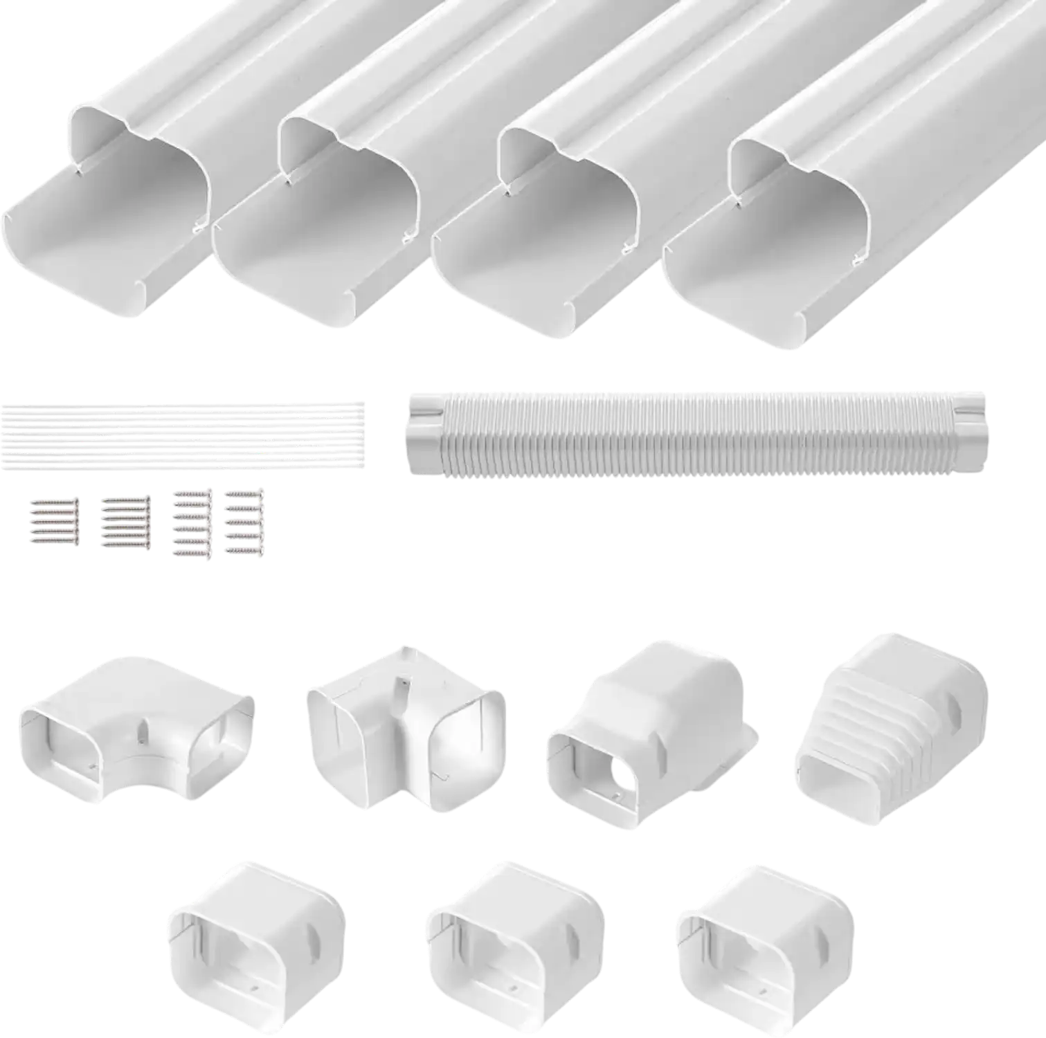 Vevor Mini Split Line Set Cover 15.8' PVC Pipe Cover Kit New