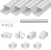 VEVOR Mini Split Line Set Cover 3-inch W 15.8Ft L, PVC Decorative Pipe Line Cover For Air Conditioner with 4 Straight Ducts & Full Components Easy to Install, Paintable for Heat Pumps, White