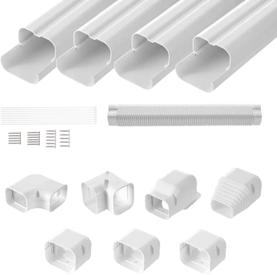 Vevor Mini Split Line Set Cover 15.8' PVC Pipe Cover Kit New