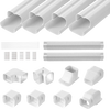 VEVOR Mini Split Line Set Cover 3-inch W 17.6Ft L, PVC Decorative Pipe Line Cover For Air Conditioner with 4 Straight Ducts & Full Components Easy to Install, Paintable for Heat Pumps, White