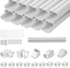 VEVOR Mini Split Line Set Cover 3-inch W 17.7Ft L, PVC Decorative Pipe Line Cover For Air Conditioner with 10 Straight Ducts & Full Components Easy to Install, Paintable for Heat Pumps, White