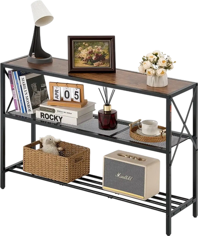 Vevor Console Table 3-Tier Narrow Sofa Table for Entryway Hallway Living Room Bedroom New