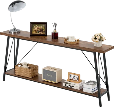 Vevor Console Table Narrow 2-Tier Sofa Table 70.9